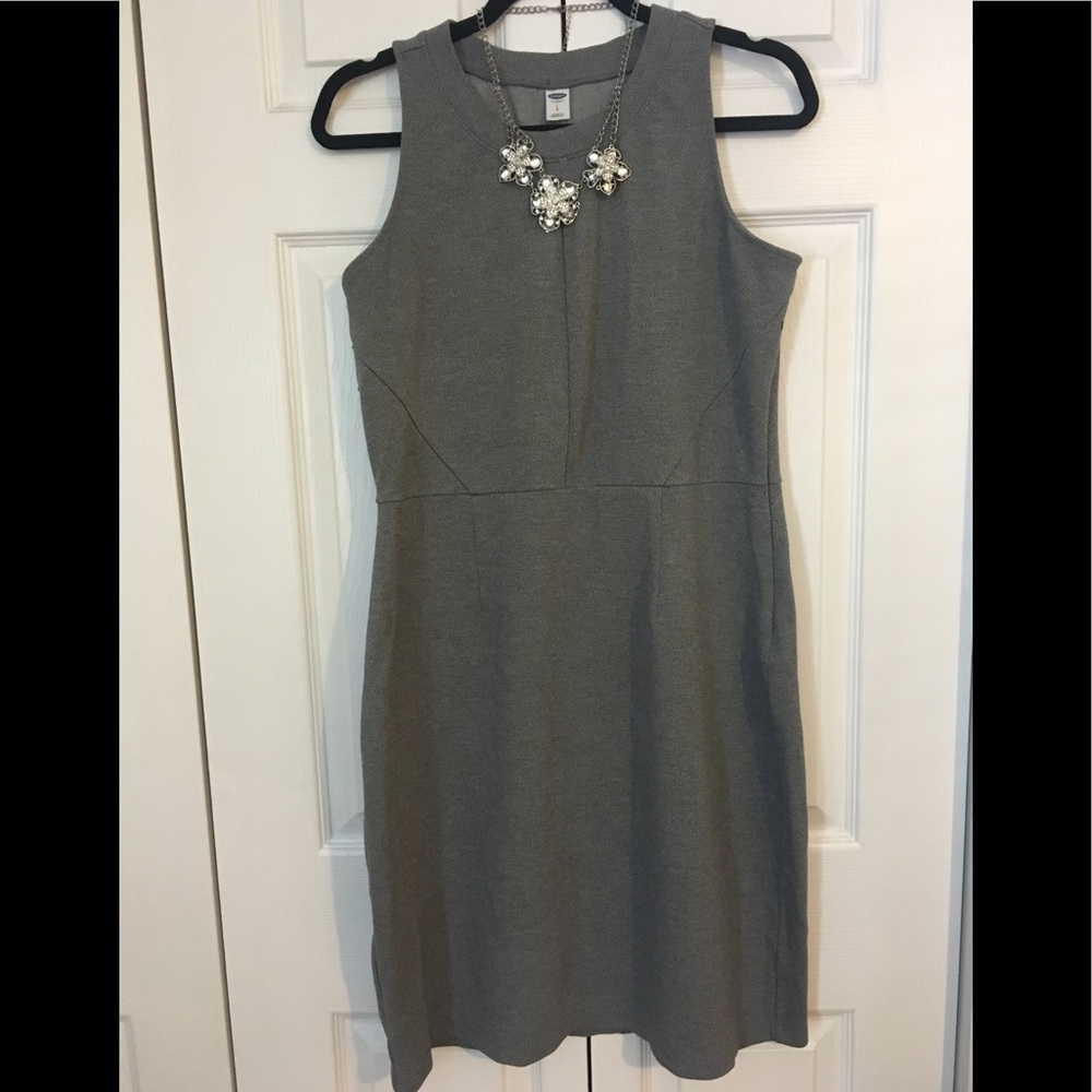 Grey Texture Ponte Sleeveless Sheth Dress
